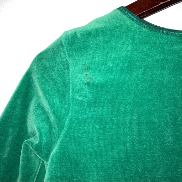 Hanna Andersson Green Velvet Frill Holiday Soft Dress Size 120 or 6 - Picture 7 of 10